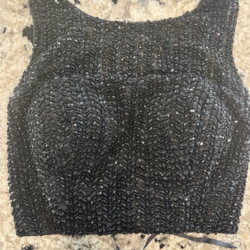 Elegant Black Sequined Women's Top
